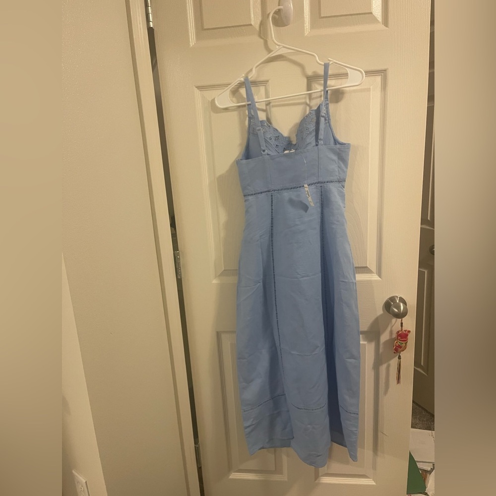 Madewell Sweetheart Midi Dress in Linen-Cotton Blend dress